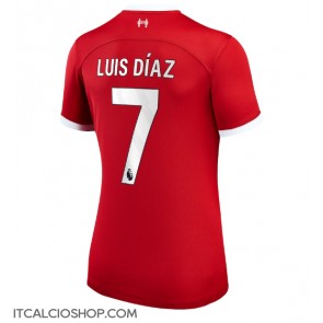 Liverpool Luis Diaz #7 Prima Maglia Femmina 2023-24 Manica Corta